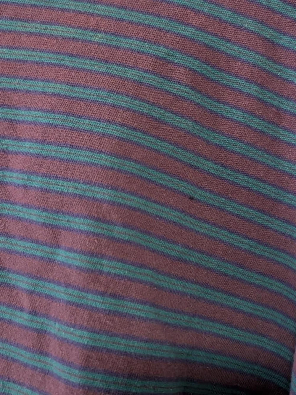 BDG Striped Teal & Purple Cropped Long-Sleeve Top